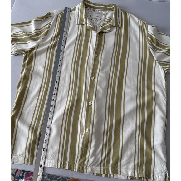 Denim Flower Ricky Singh Men's XL Retro Fitted Stripe Button Down Shirt Preppy - Picture 9 of 10